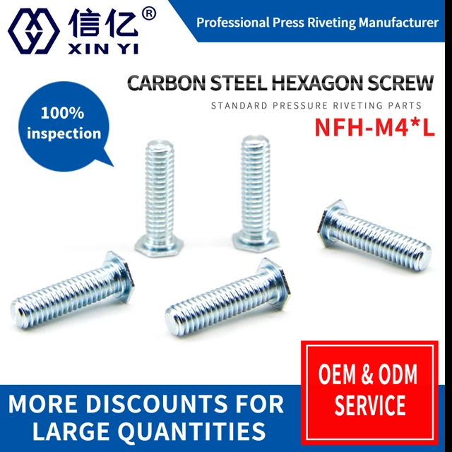 NFH-M4*6/8/10/12/15/20 Hexagonal rivet screw carbon steel galvanized rivet screw