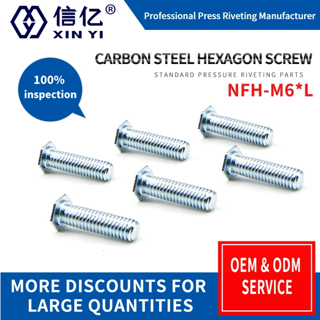 NFH-M6*8/10/12/15/20 Hexagonal rivet screw carbon steel galvanized rivet screw