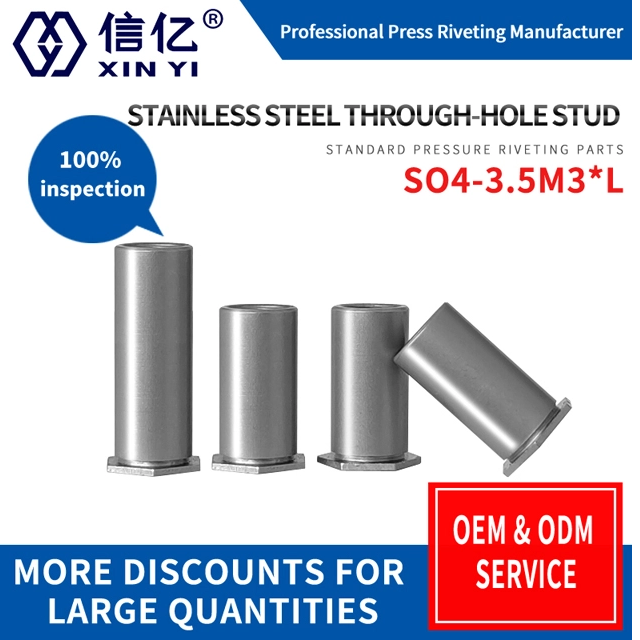 SO4-3.5M3*L-410/416 Stainless Steel Pressure Rivet Nut Xinyi Standard Parts Pressure Nut Screw MotheR 5.4 HOLE SIZE