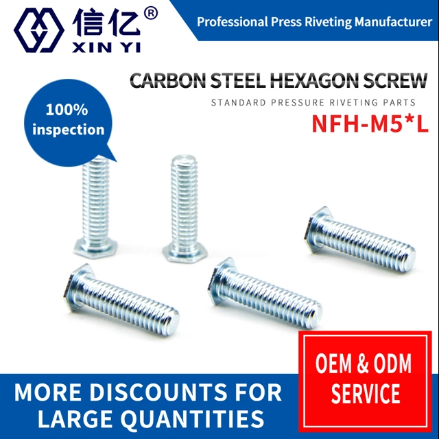 NFH-M5*6/8/10/12/15/20 Hexagonal rivet screw carbon steel galvanized rivet screw